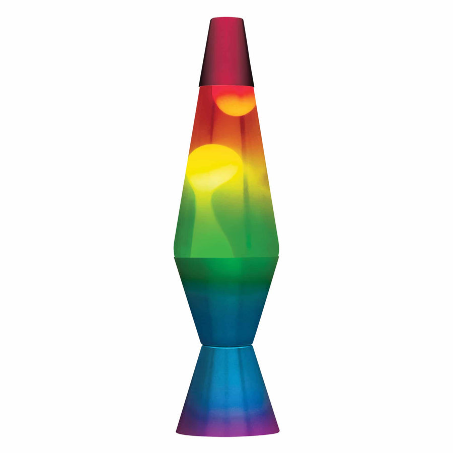14.5" LAVA LAMP RAINBOW - WHITE/CLEAR/TRICOLOR [YGEI]
