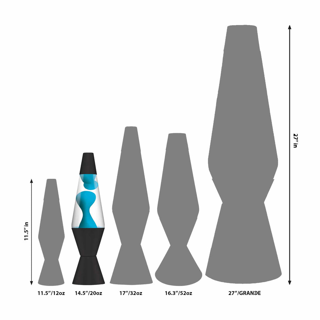 14.5" LAVA� Lamp Neon - Blue/Clear/Black Size Comparison